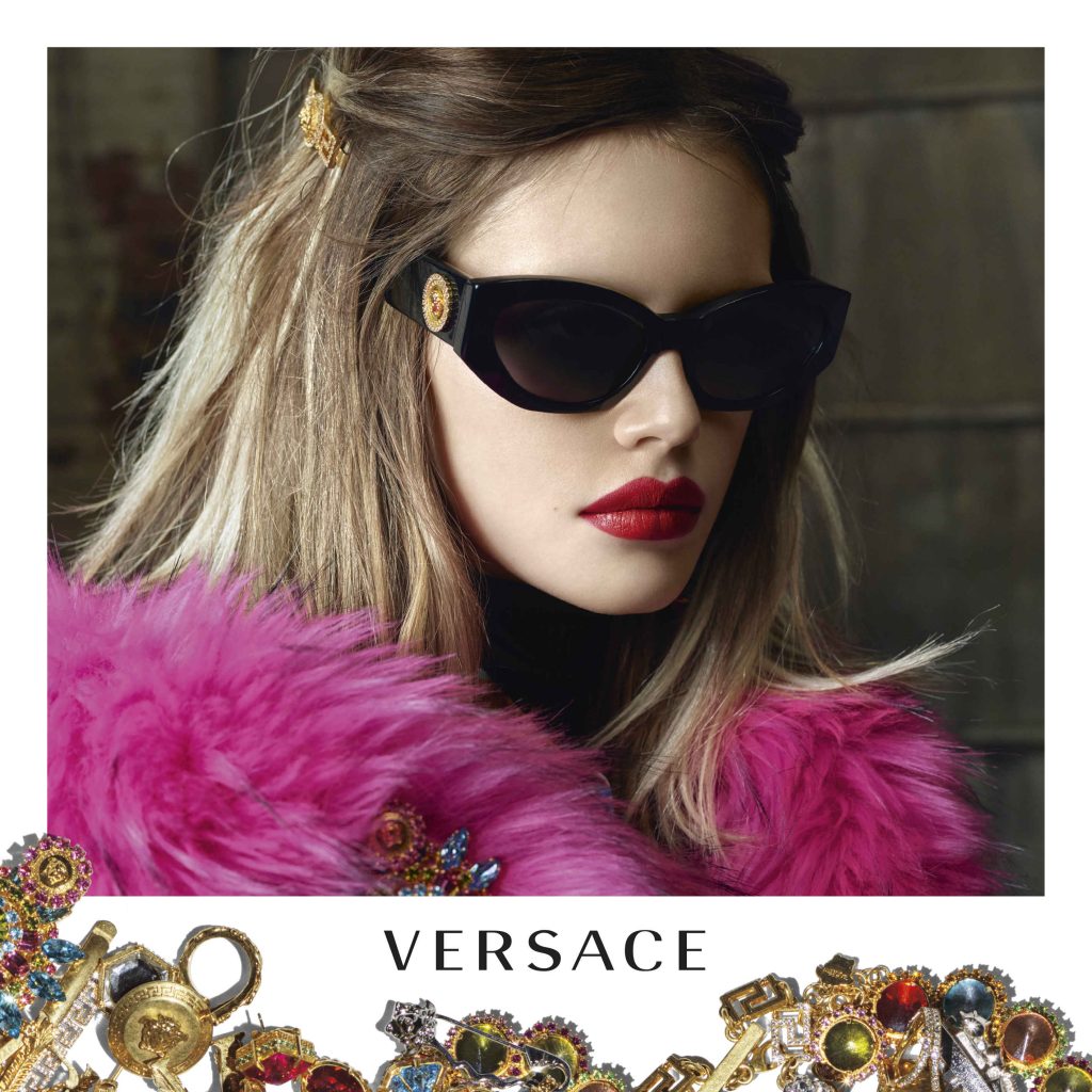Luxury Versace eyeglasses and designer sunglasses at PSN Vision Optical Boutique, featuring stylish Italian eyewear, prescription lenses, and convenient direct insurance billing.