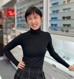 Dr. Danielle Ng, optometrist standing in the PSN Vision optical dispensary.