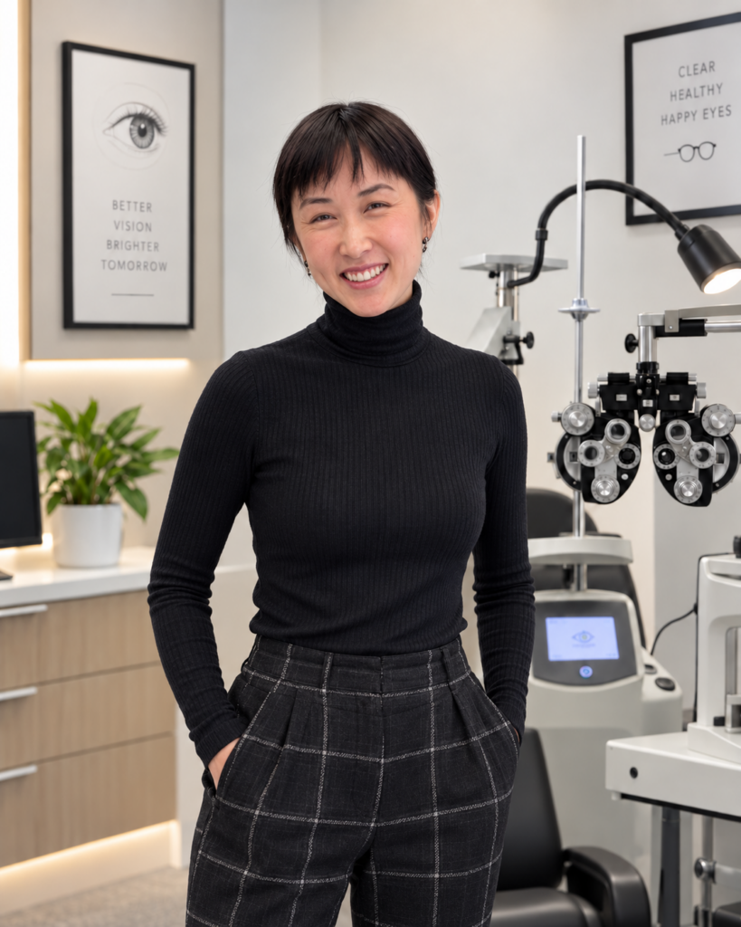 Danielle Ng, optometrist at PSN Vision Optical in North York, providing professional eye exams and vision care in the GTA.