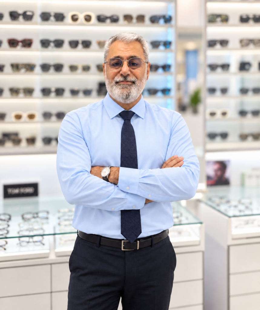 Peiman Kalali, owner of PSN Vision Optical Boutique in North York, serving eyewear customers across the GTA.